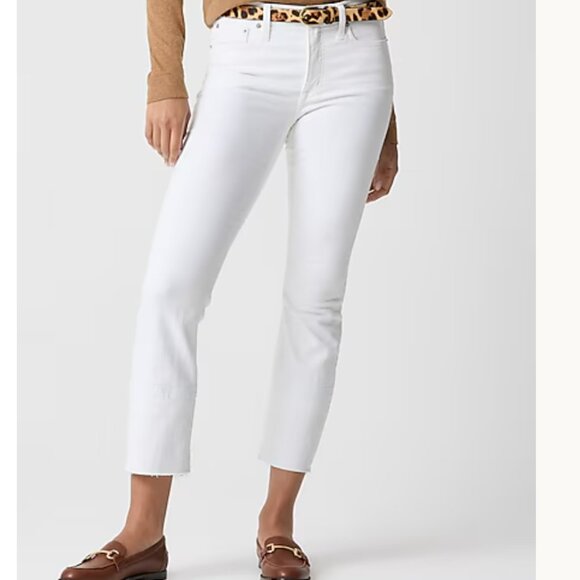 J. Crew Factory BP363 Tall Mid-rise Flare Crop signature stretch white jeans  29 - Picture 1 of 12